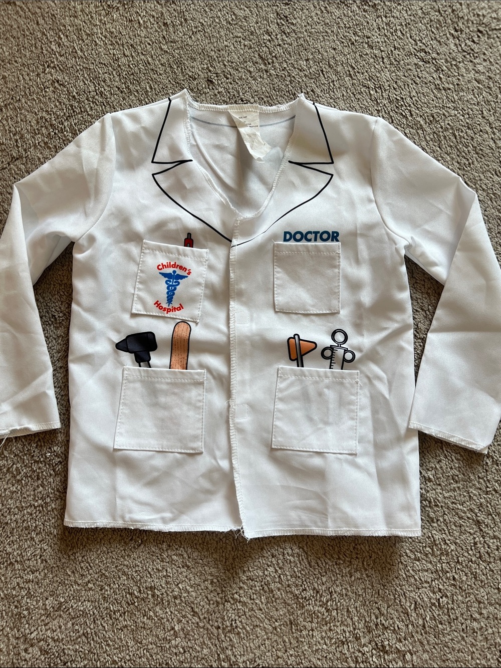 Target White Kids Doctor Costume Lab Coat with Printed Tools